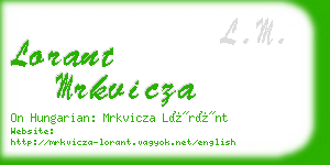 lorant mrkvicza business card